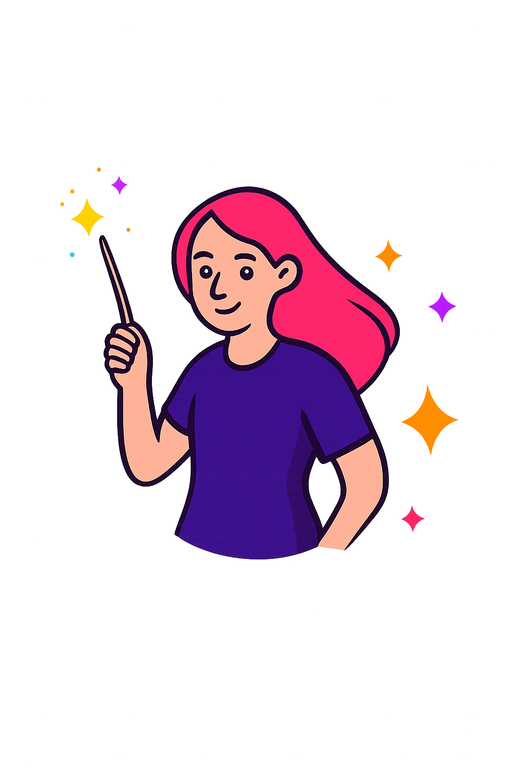 Teacher wizard with stars