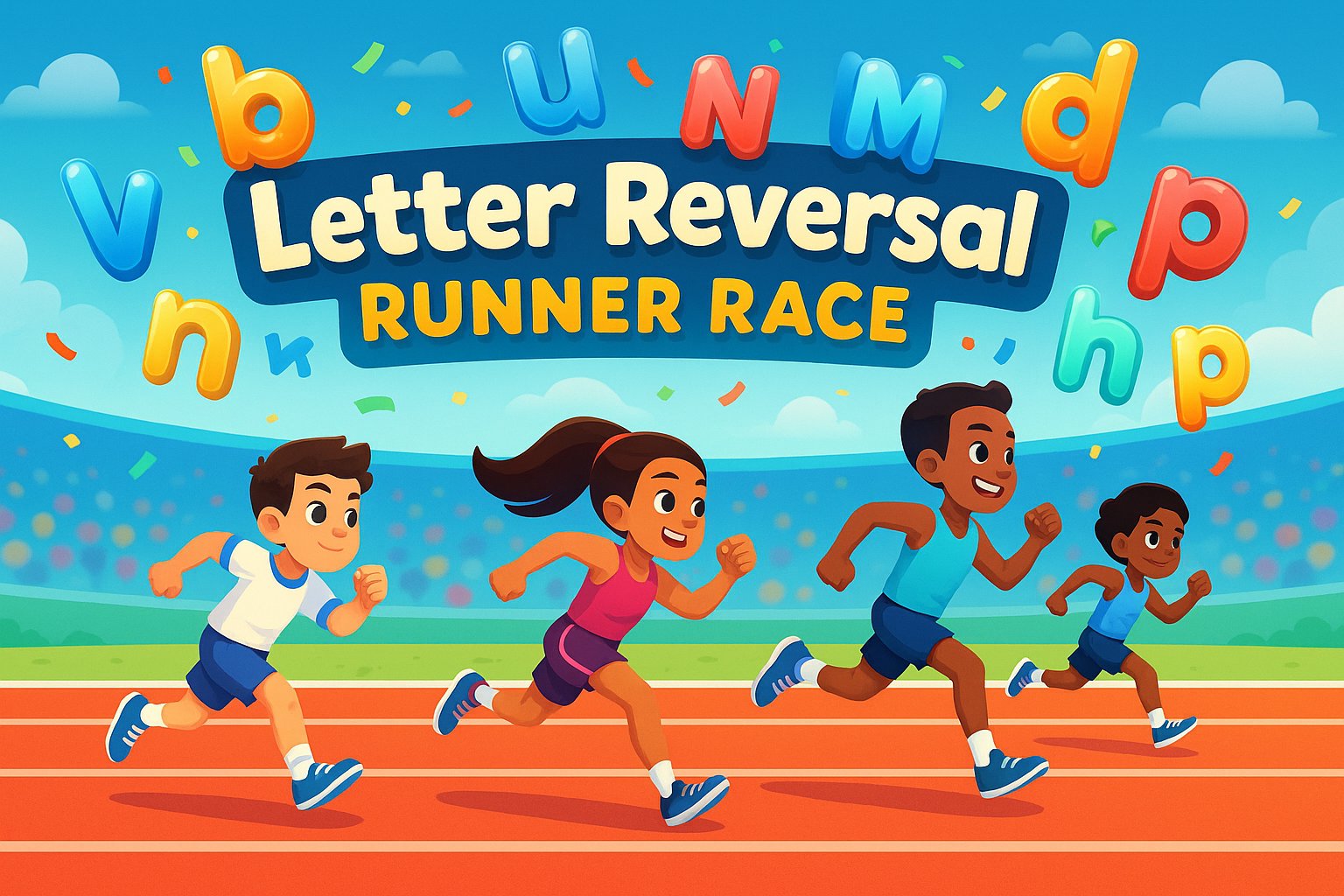 Letter Reversal Runner Race Cover