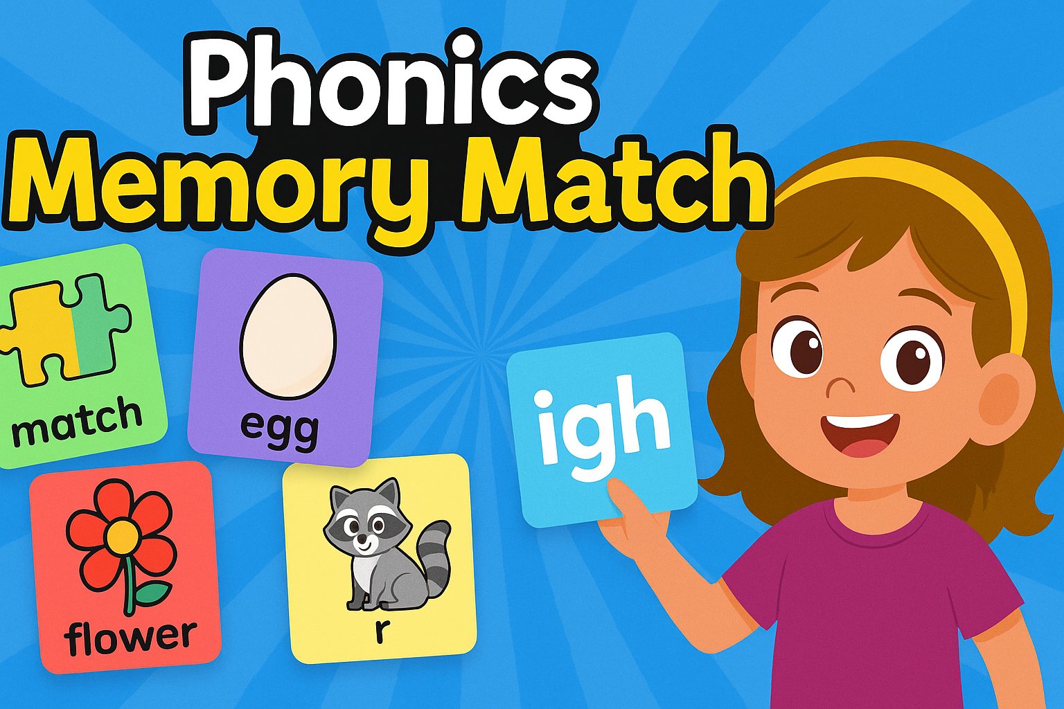 Phonics Memory Match: Fun Phonics Card Game for Kids