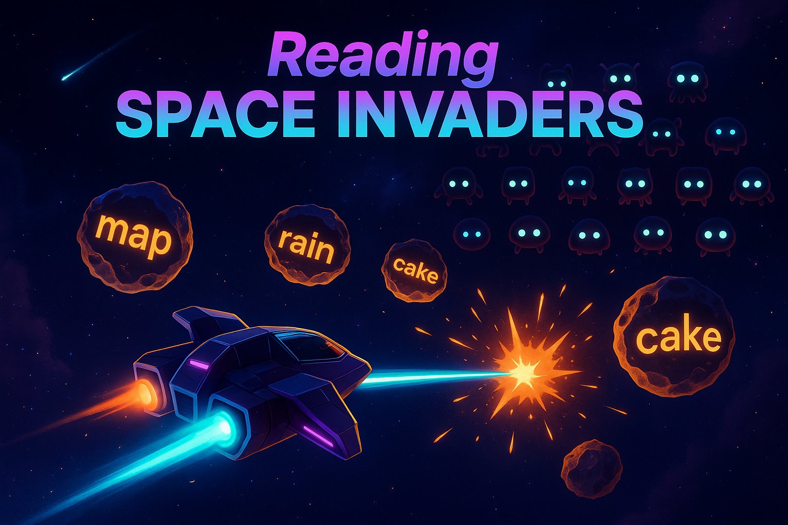 Reading Space Invaders: Phonics Sorting & Arcade
