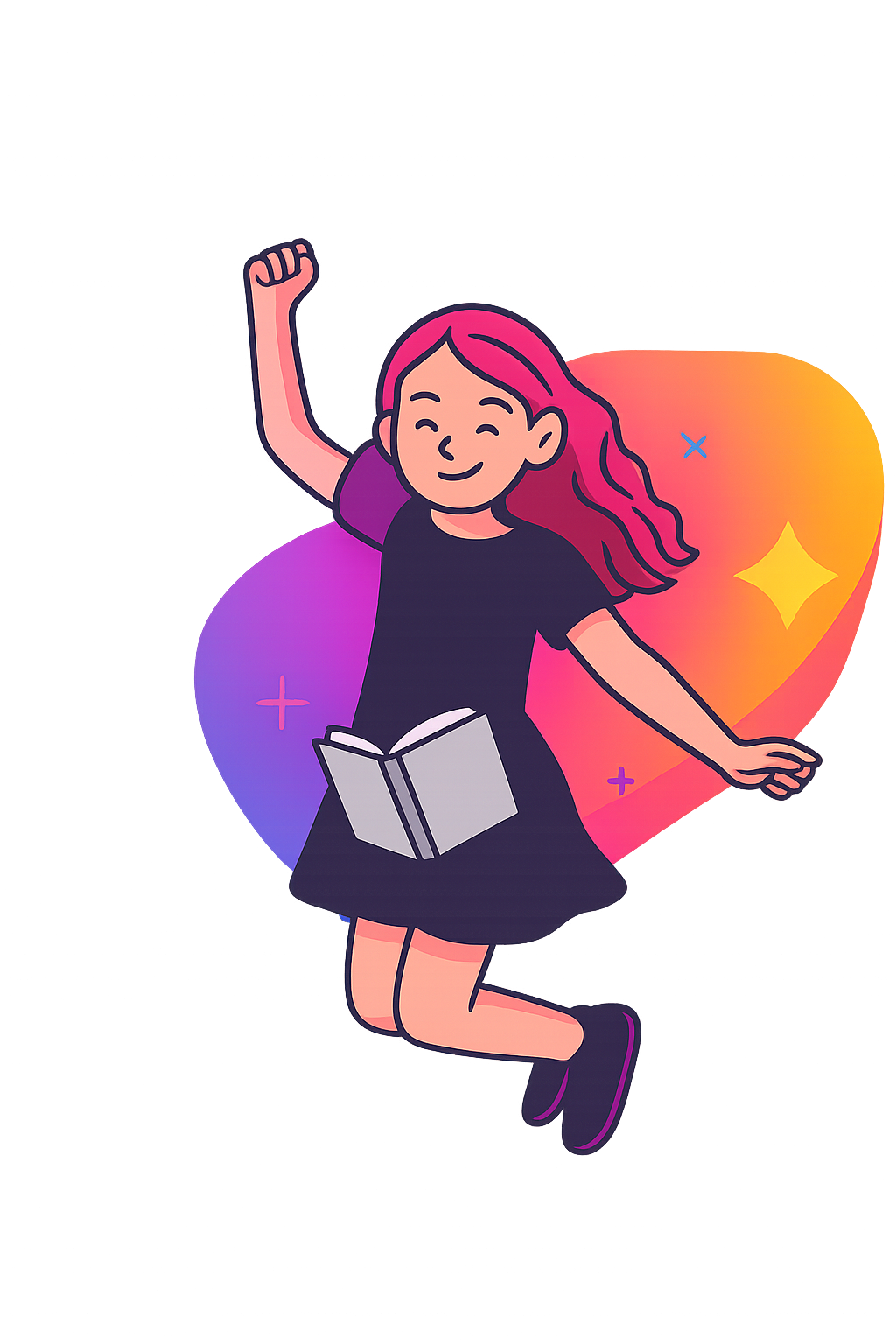Smiling student jumping