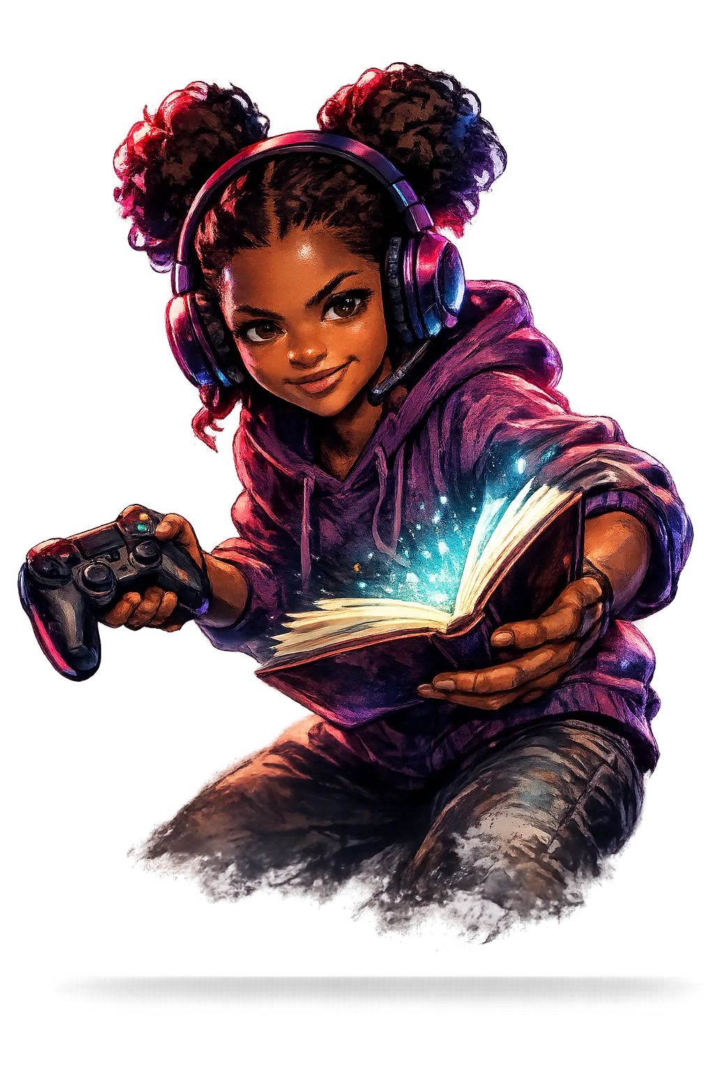 Young ABZ learner reading while gaming
